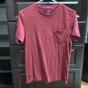 J Crew Red Pocket Tee Shirt Slim-washed